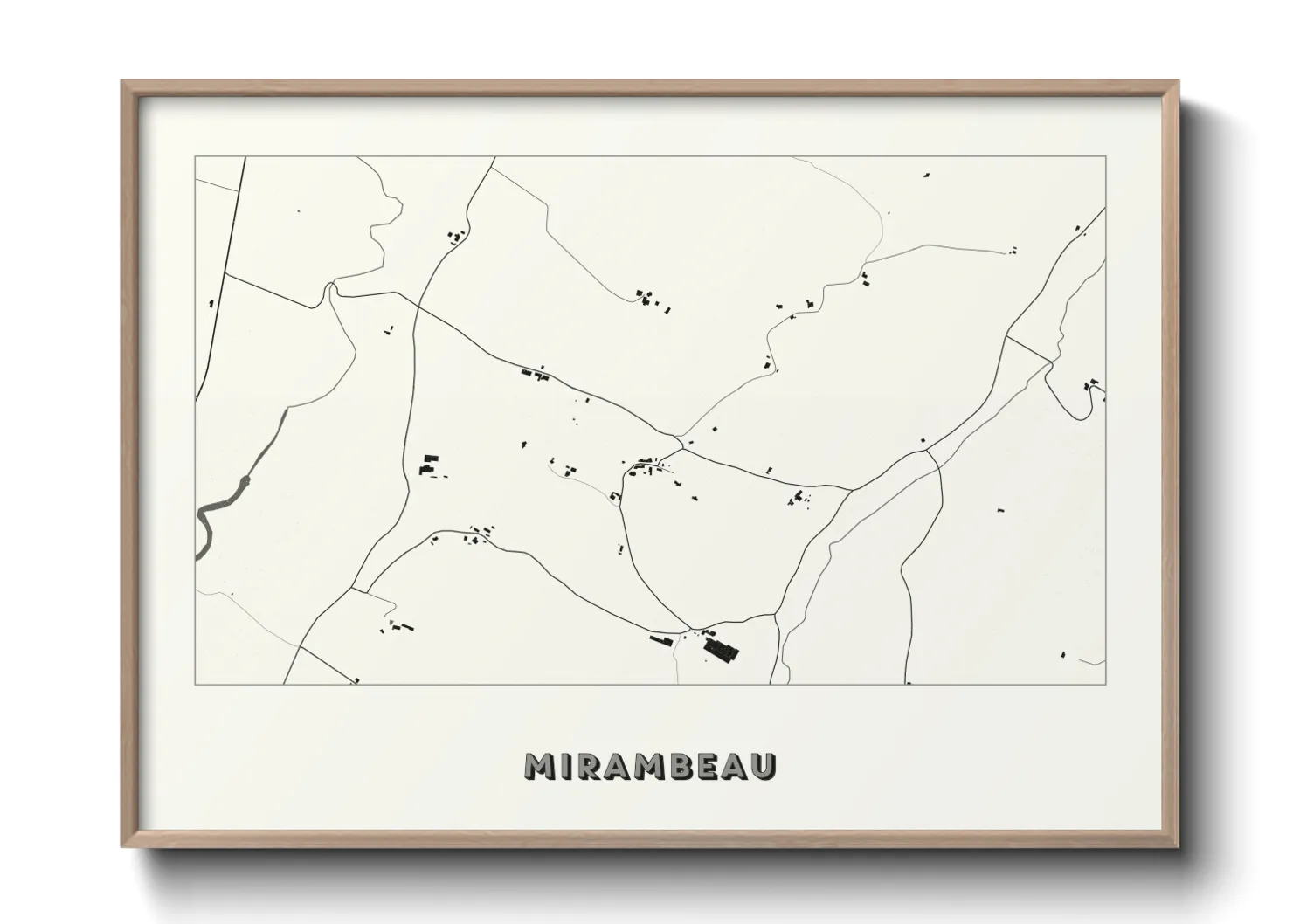 Une affiche de carte sur Mirambeau