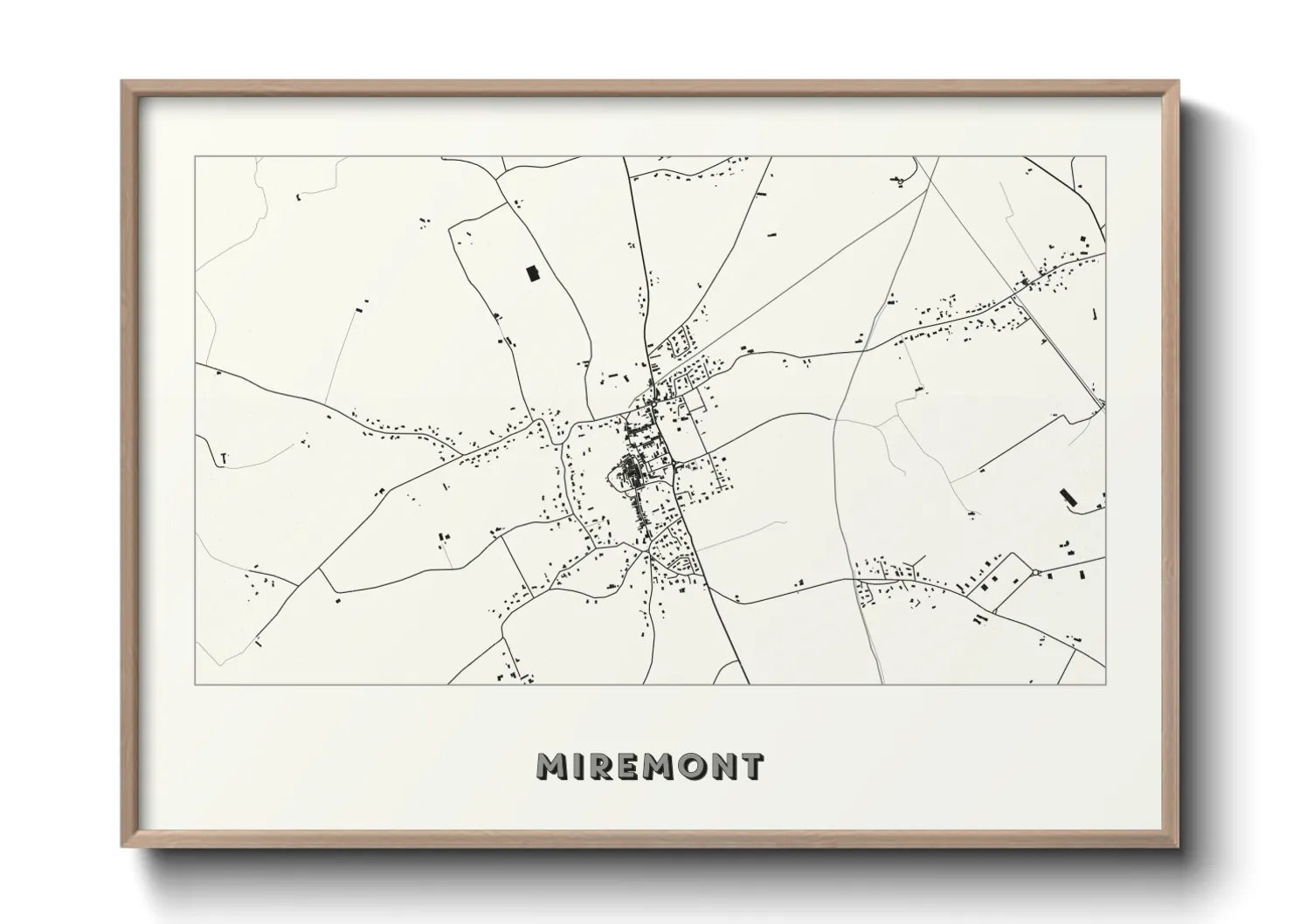 Une affiche de carte sur Miremont