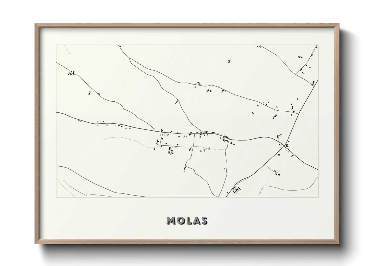 Une affiche de carte sur Molas