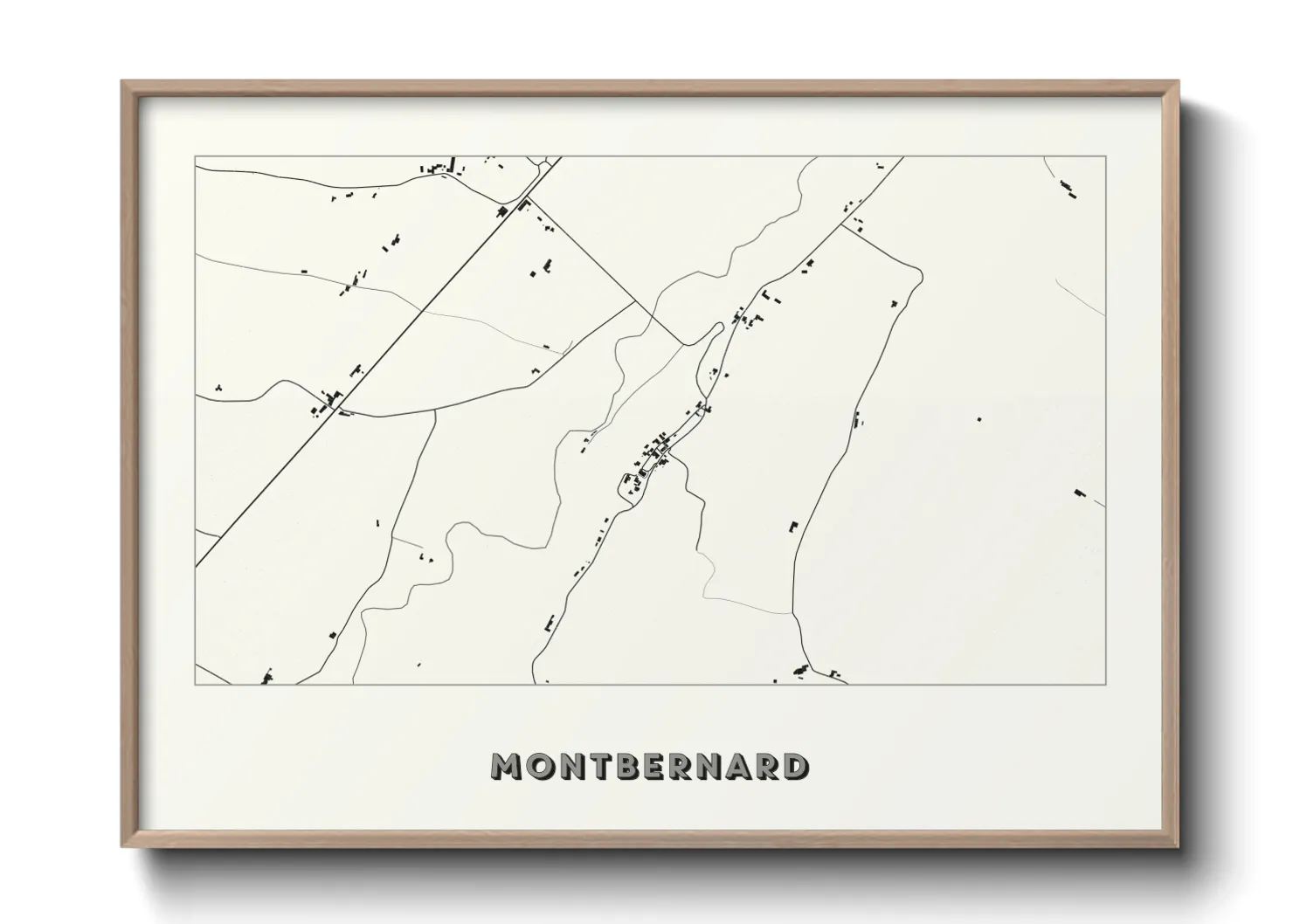Une affiche de carte sur Montbernard