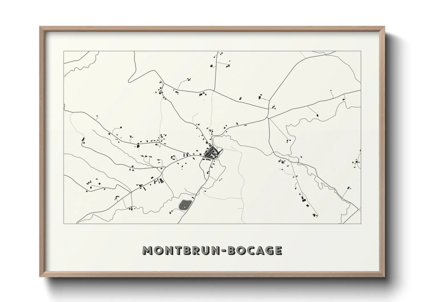 Une affiche de carte sur Montbrun-Bocage