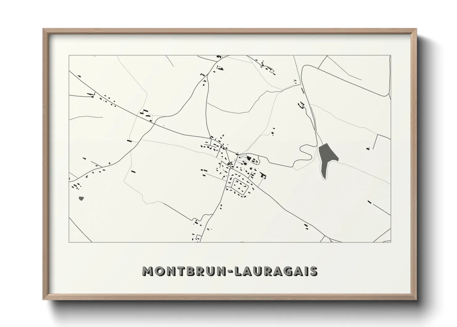 Une affiche de carte sur Montbrun-Lauragais