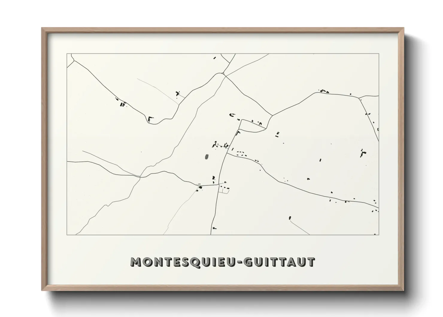 Une affiche de carte sur Montesquieu-Guittaut