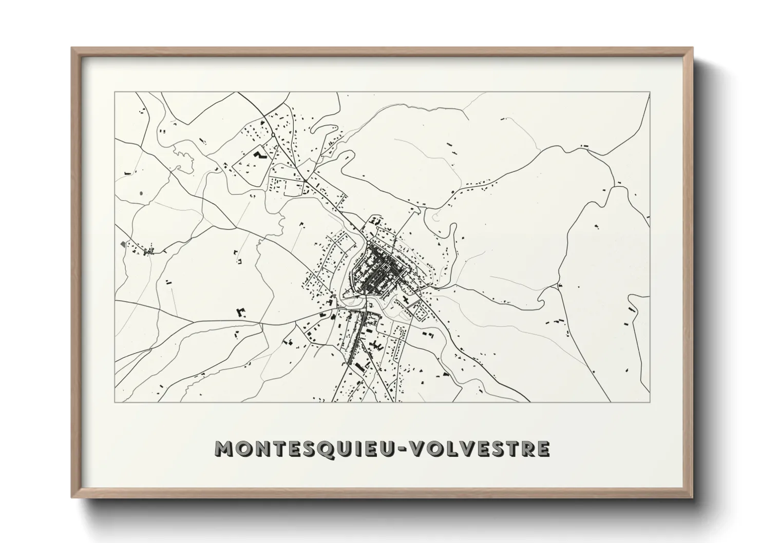 Une affiche de carte sur Montesquieu-Volvestre