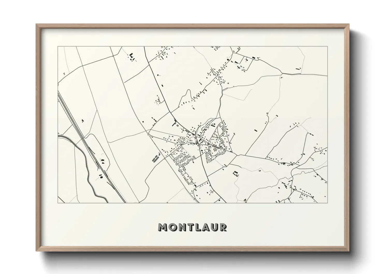 Une affiche de carte sur Montlaur