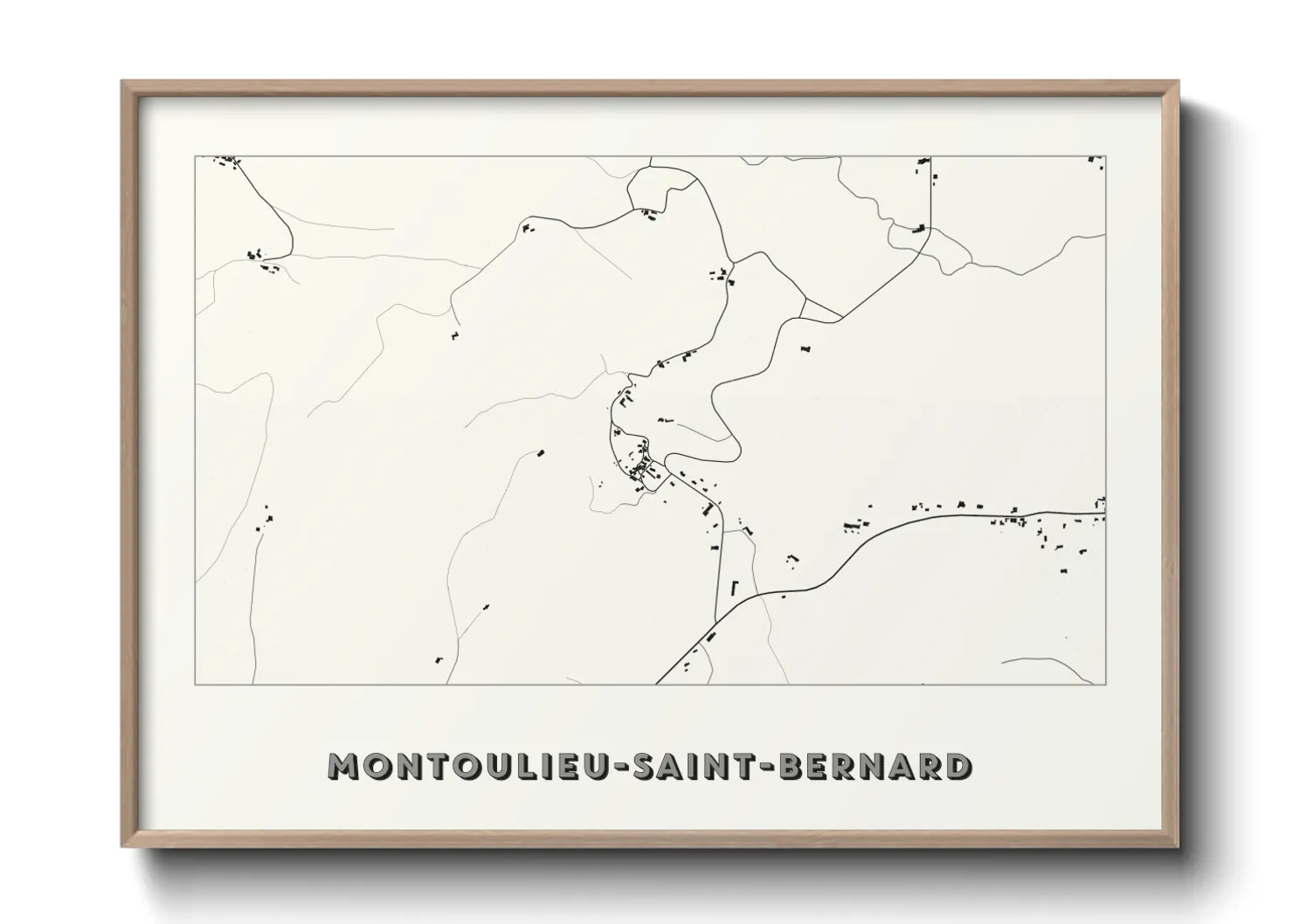 Une affiche de carte sur Montoulieu-Saint-Bernard