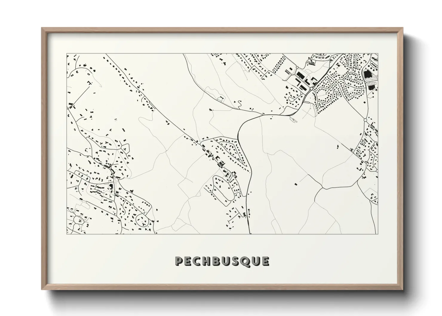 Une affiche de carte sur Pechbusque