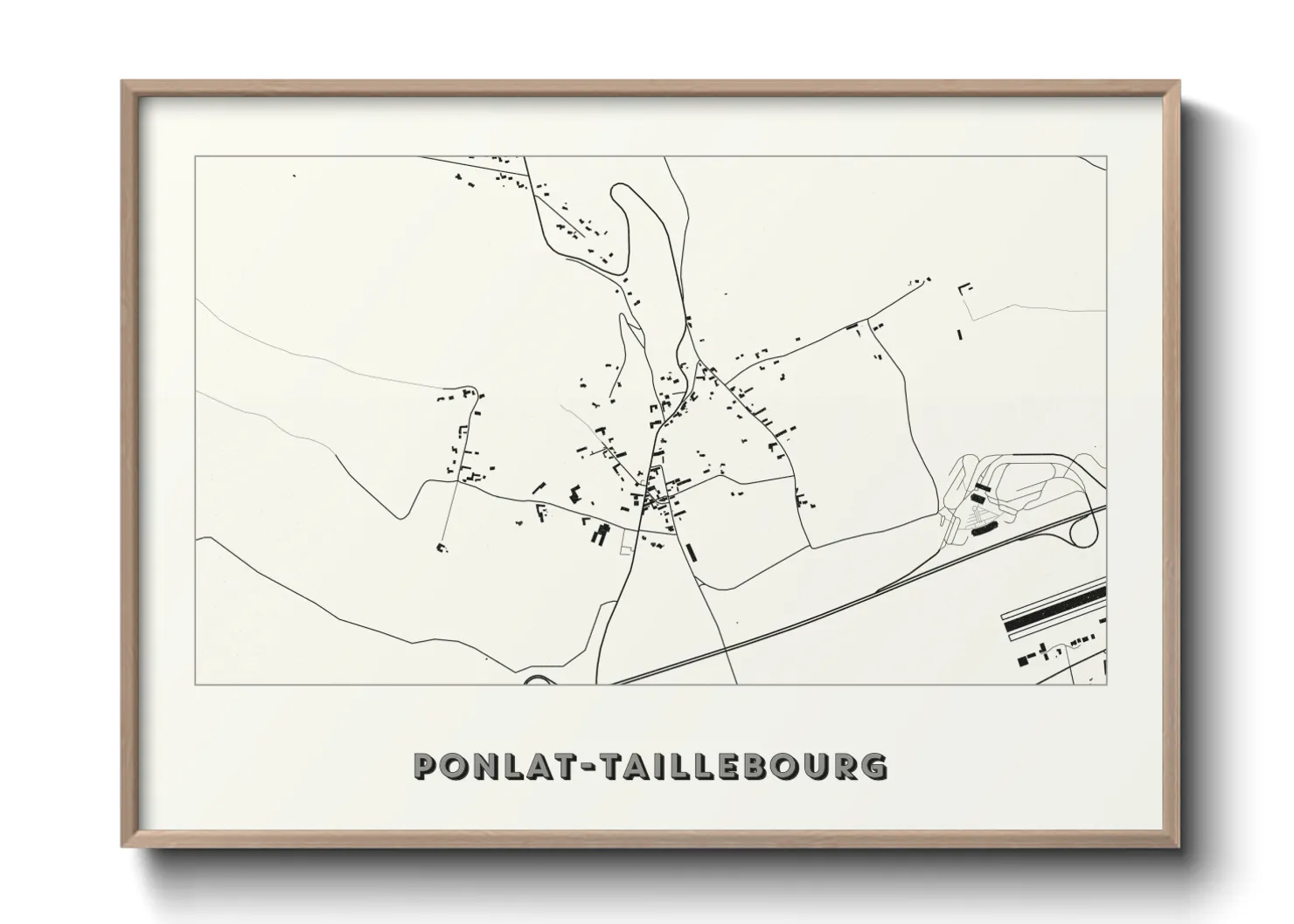 Une affiche de carte sur Ponlat-Taillebourg