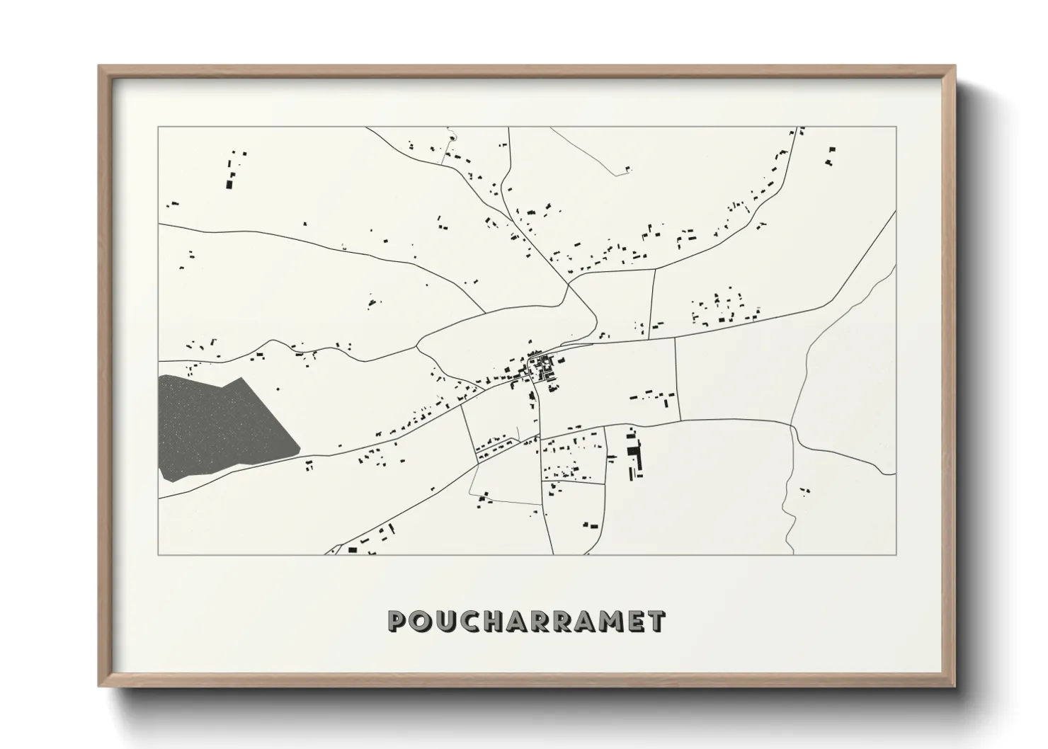 Une affiche de carte sur Poucharramet