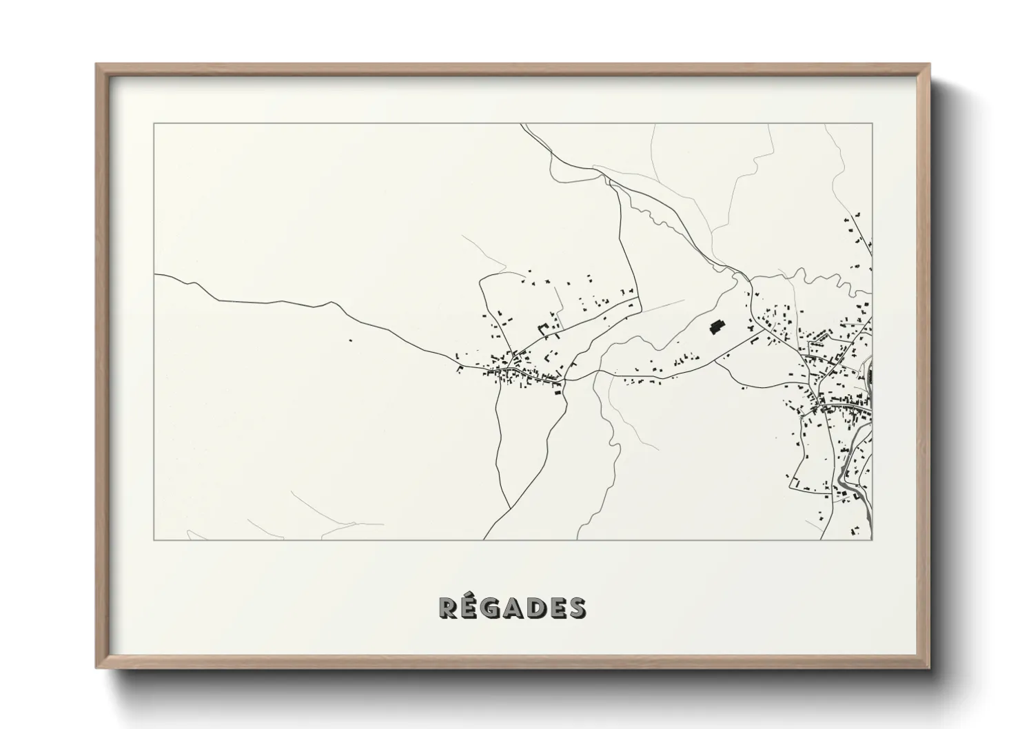 Une affiche de carte sur Régades