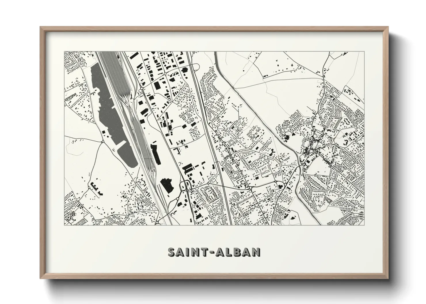 Une affiche de carte sur Saint-Alban