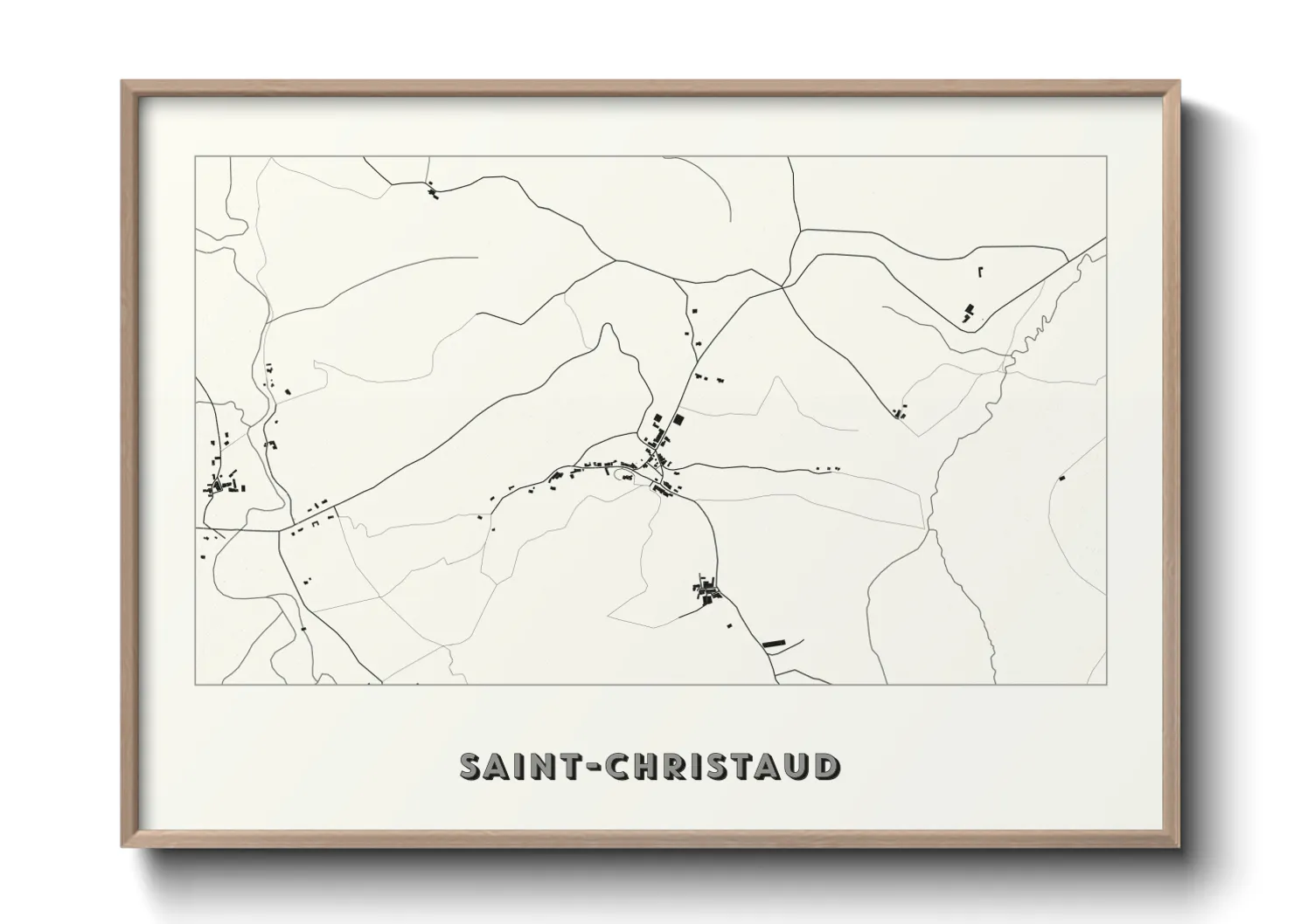 Une affiche de carte sur Saint-Christaud