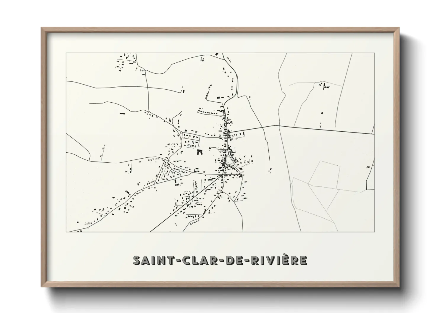 Une affiche de carte sur Saint-Clar-de-Rivière