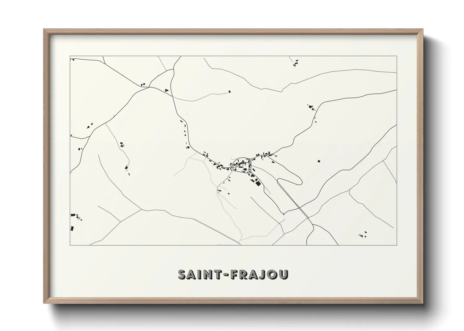 Une affiche de carte sur Saint-Frajou