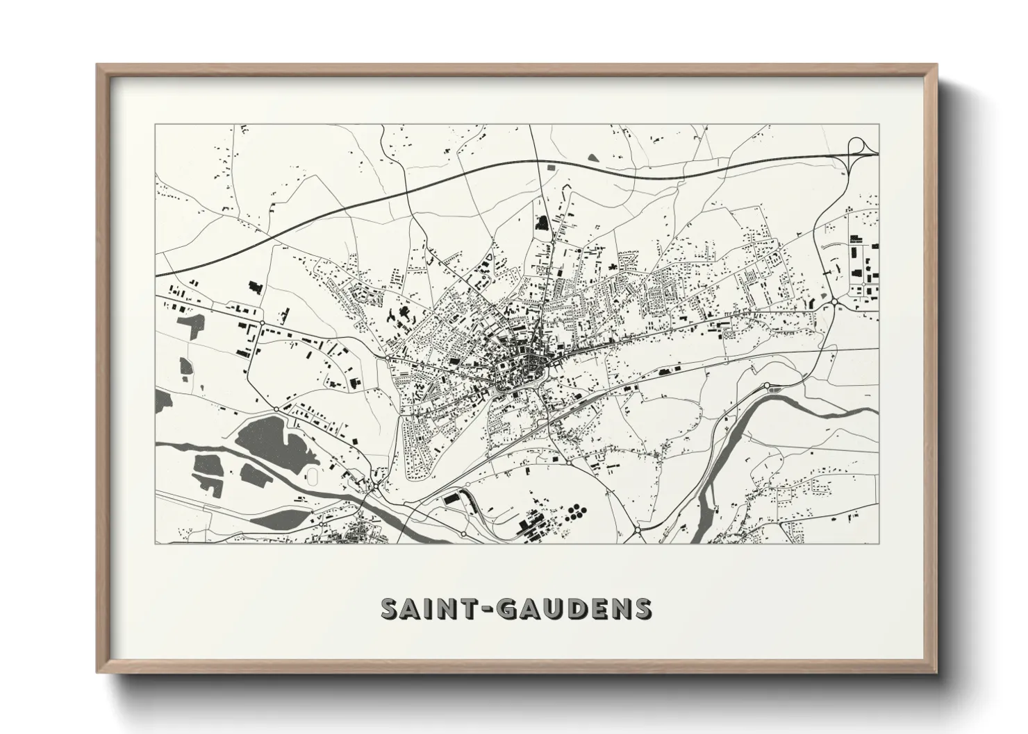 Une affiche de carte sur Saint-Gaudens