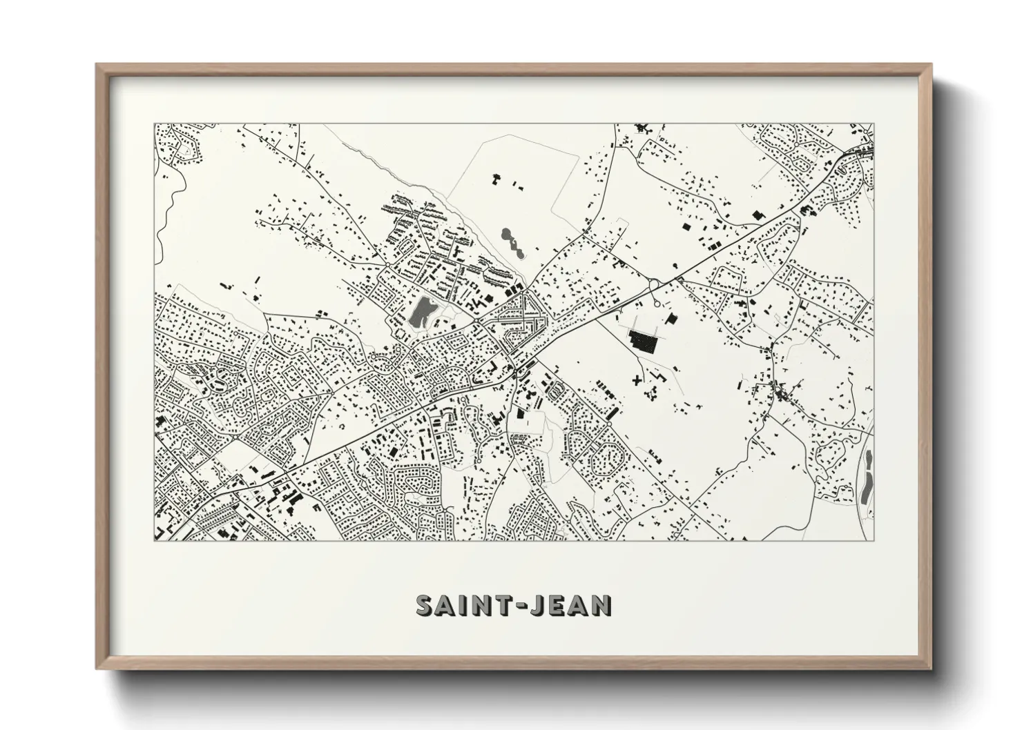 Une affiche de carte sur Saint-Jean