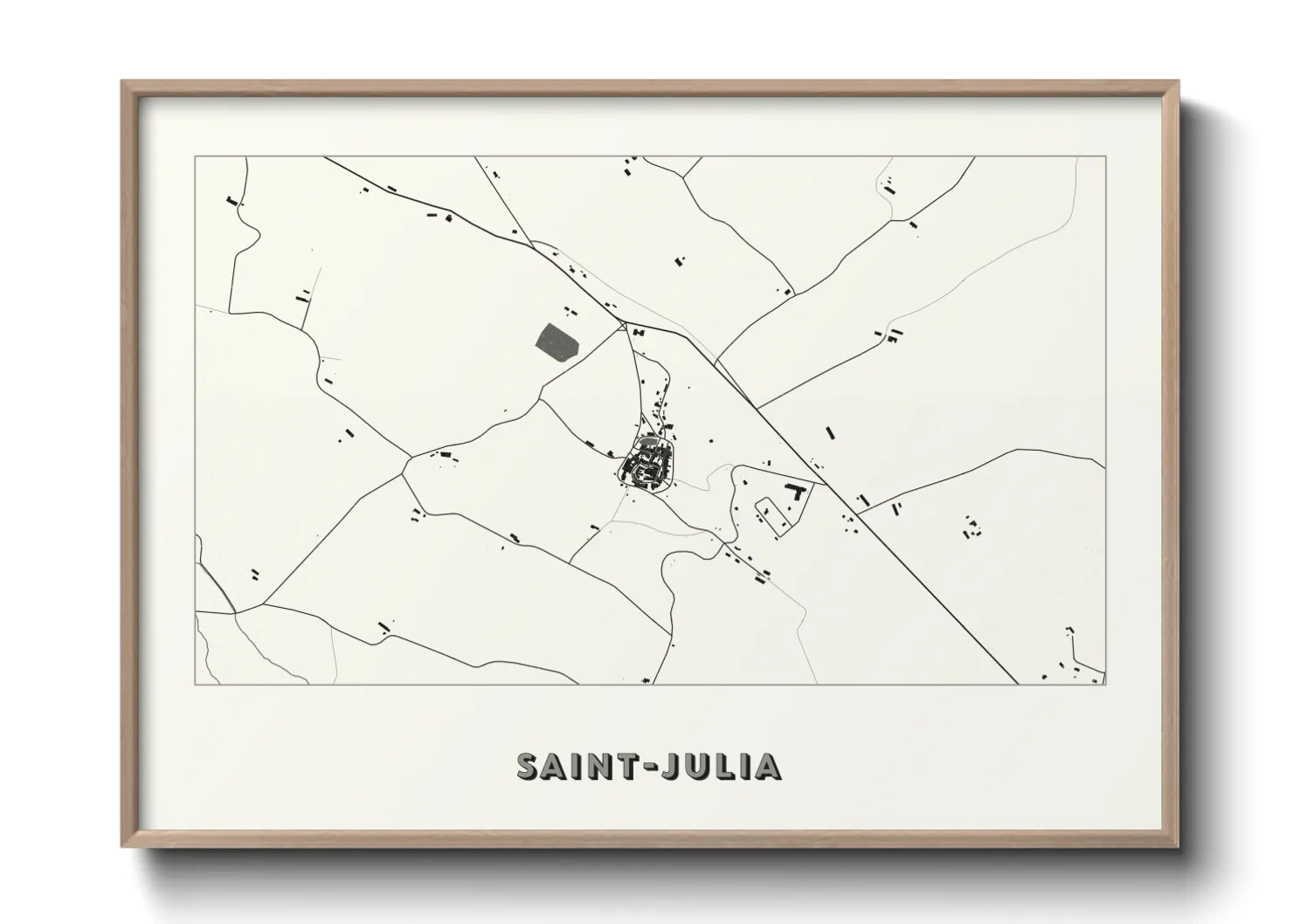 Une affiche de carte sur Saint-Julia