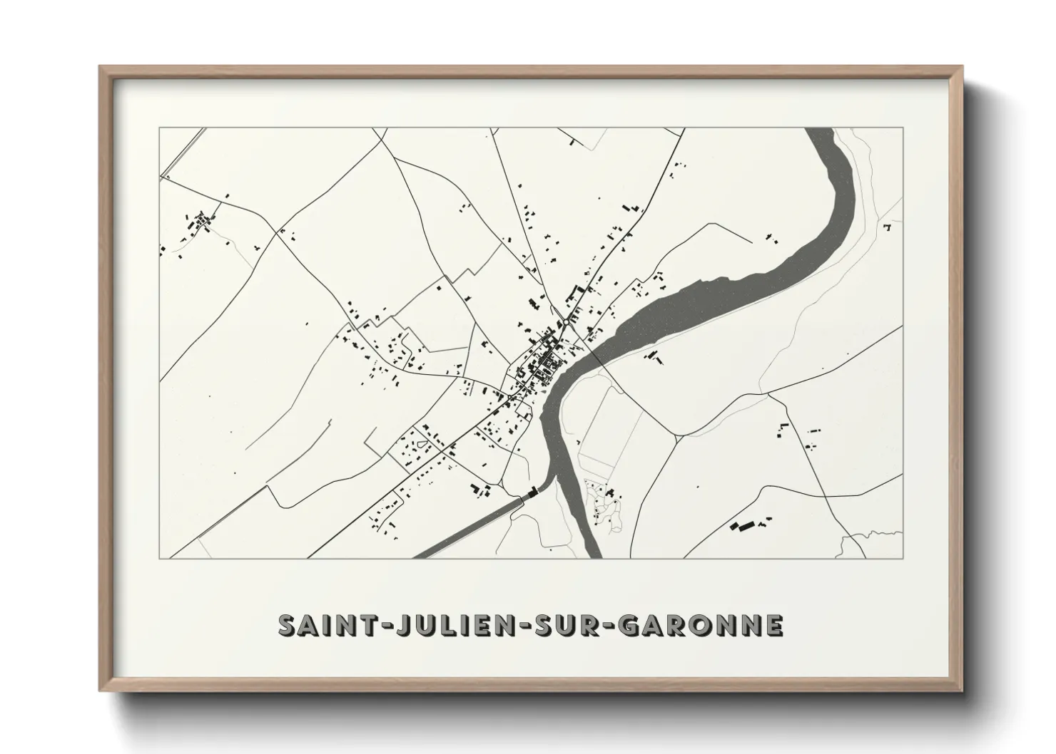 Une affiche de carte sur Saint-Julien-sur-Garonne