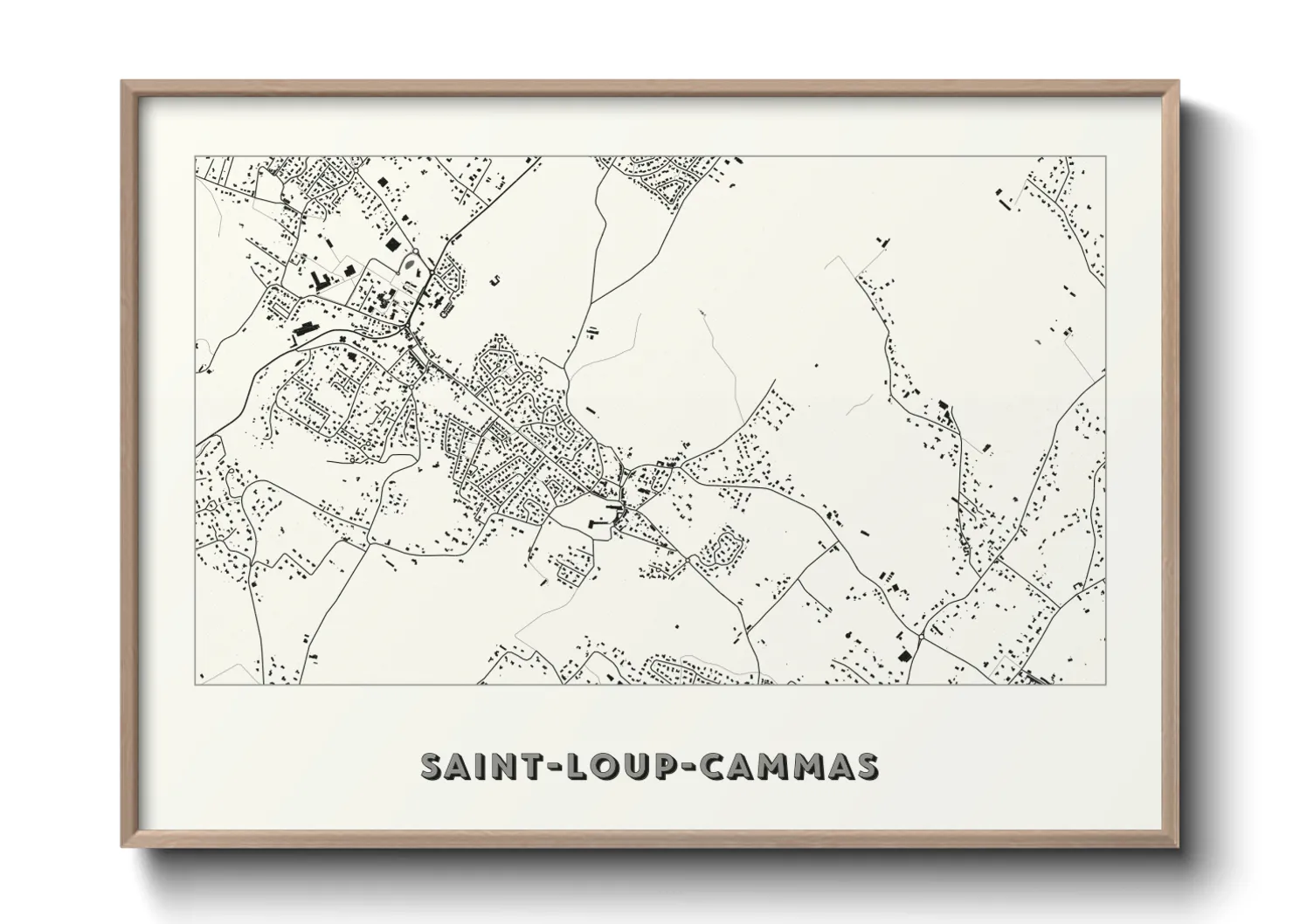Une affiche de carte sur Saint-Loup-Cammas