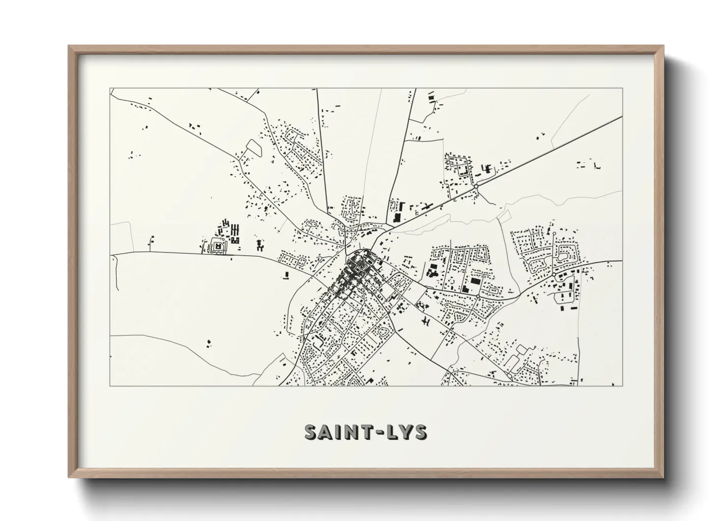 Une affiche de carte sur Saint-Lys