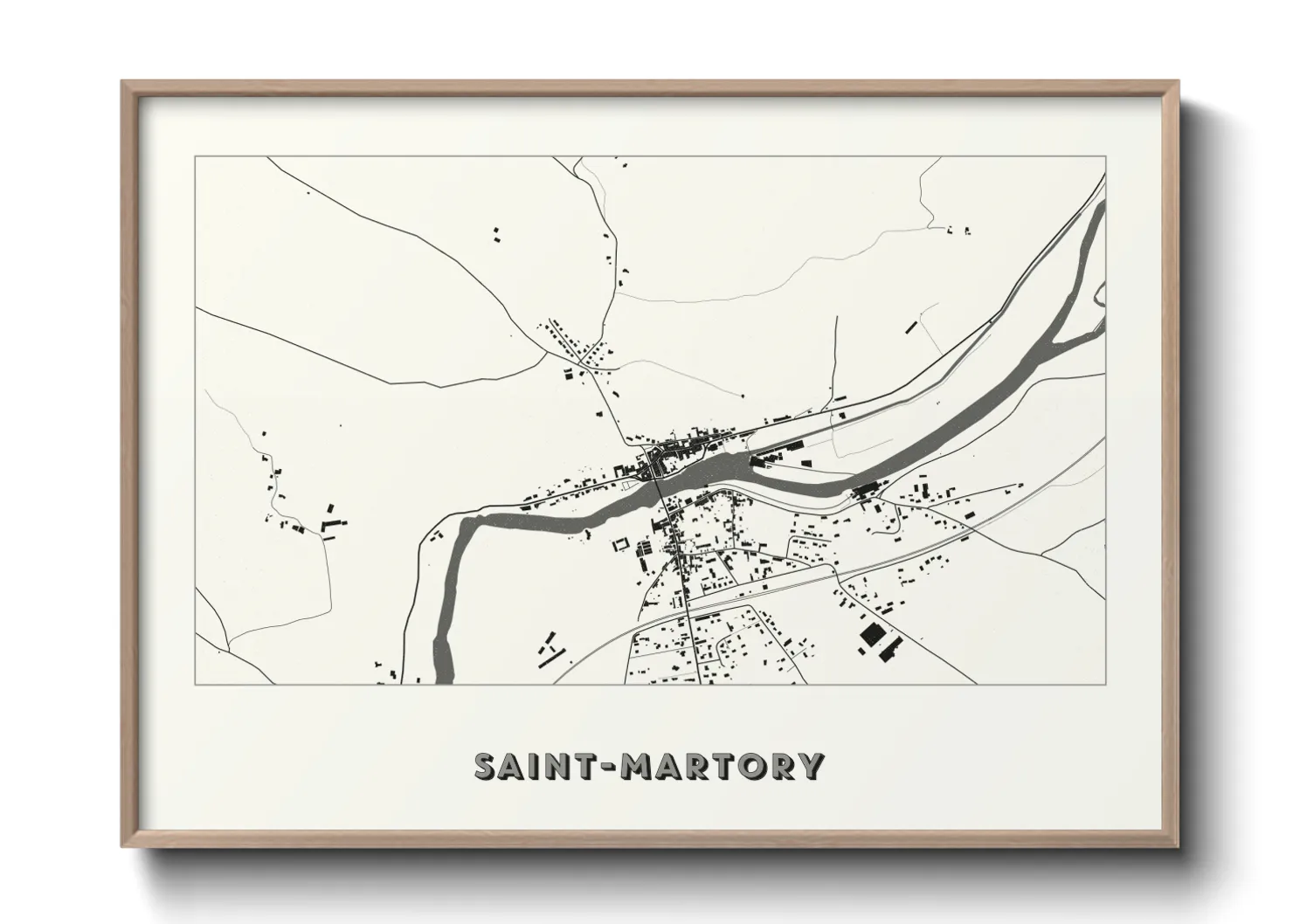 Une affiche de carte sur Saint-Martory