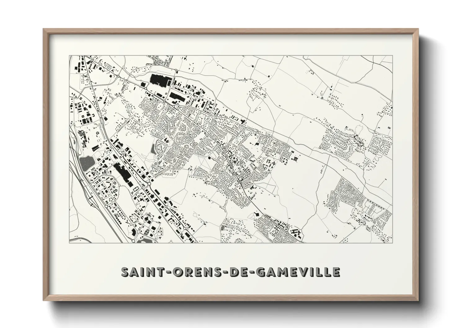 Une affiche de carte sur Saint-Orens-de-Gameville