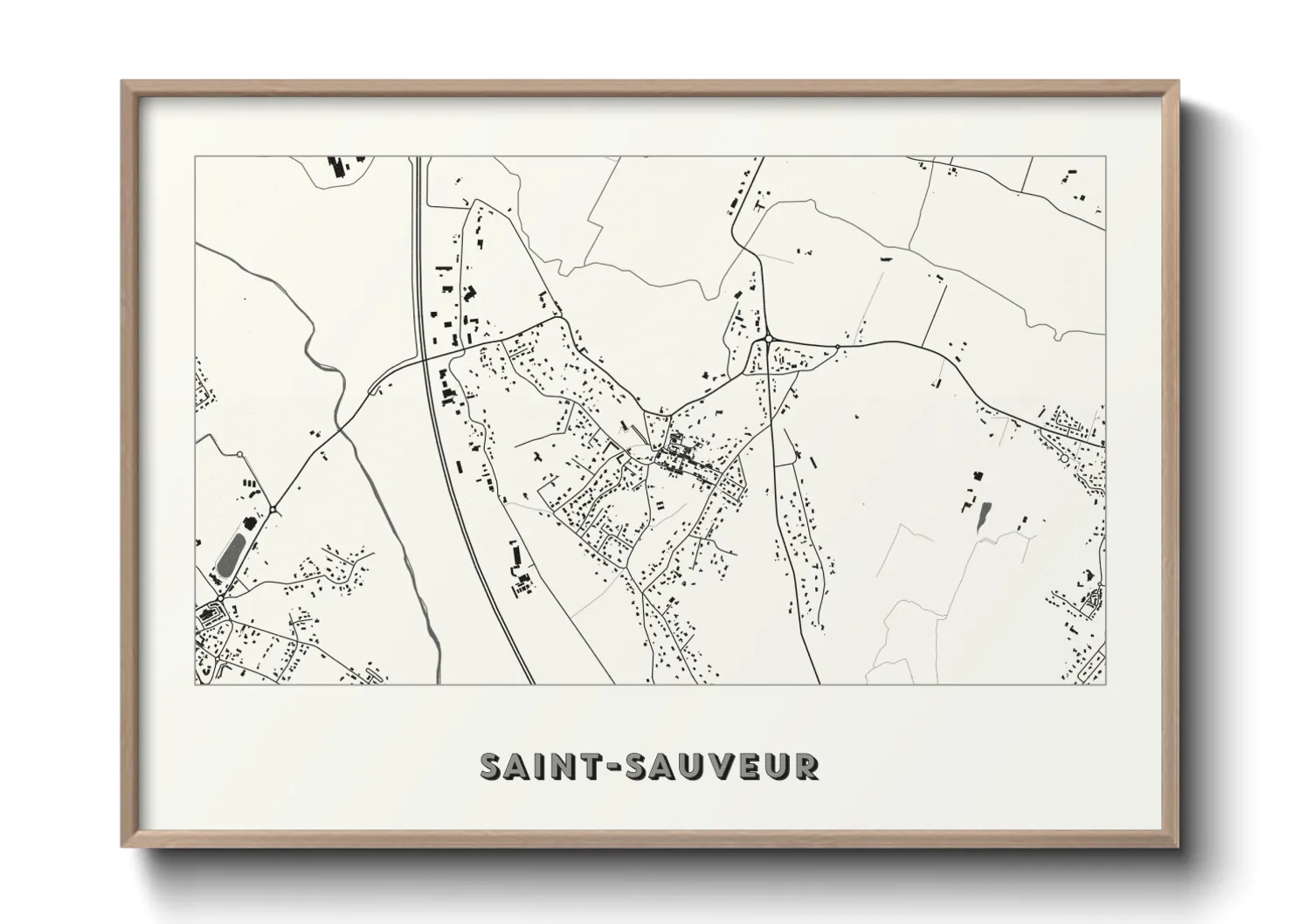 Une affiche de carte sur Saint-Sauveur