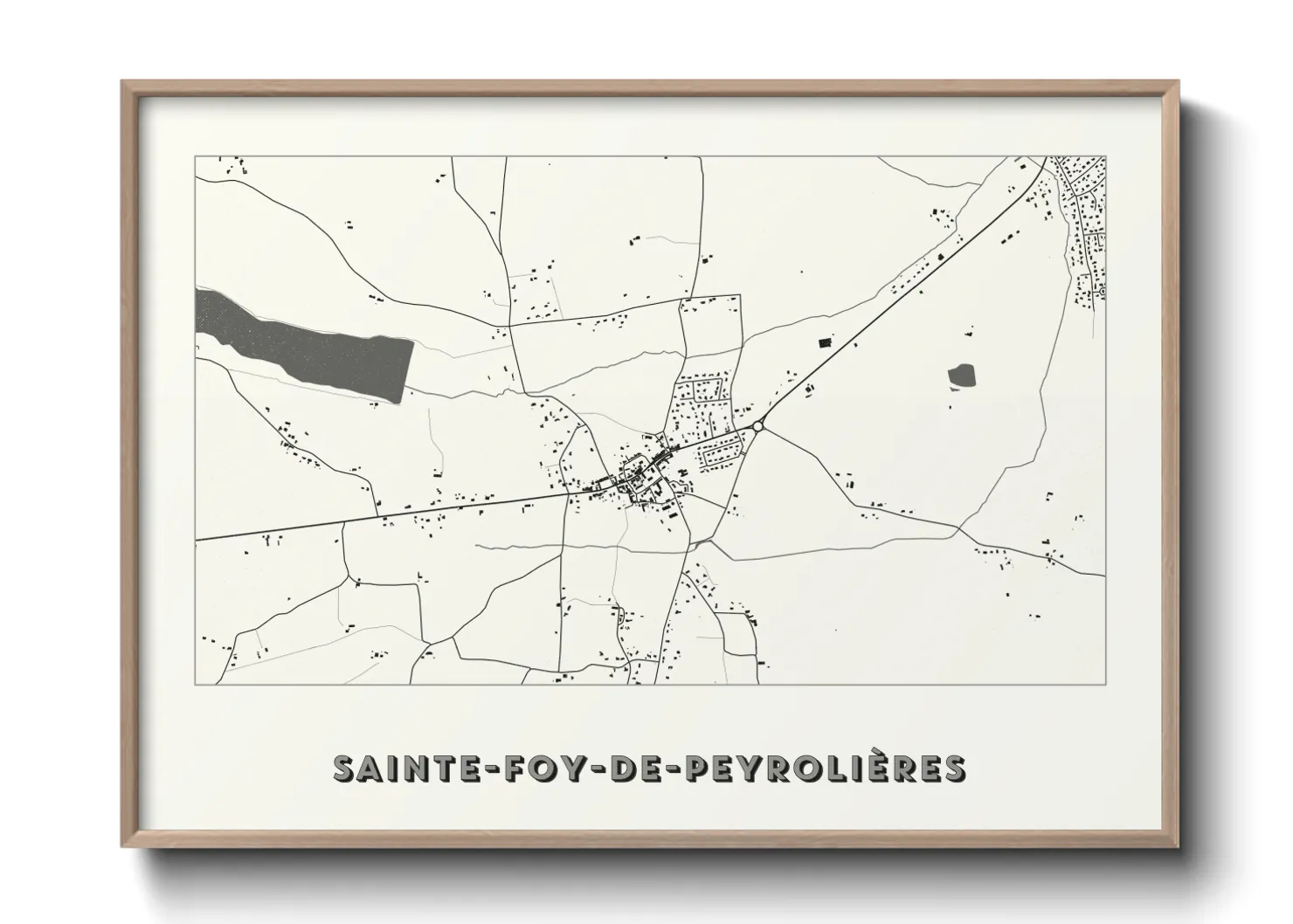 Une affiche de carte sur Sainte-Foy-de-Peyrolières