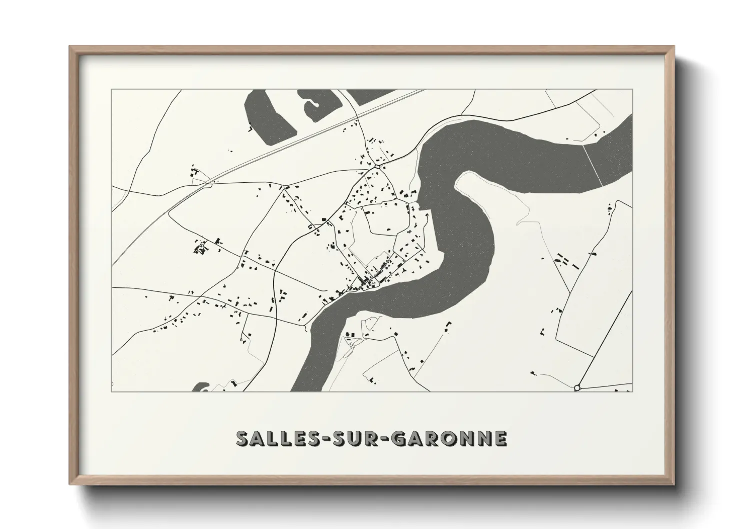 Une affiche de carte sur Salles-sur-Garonne