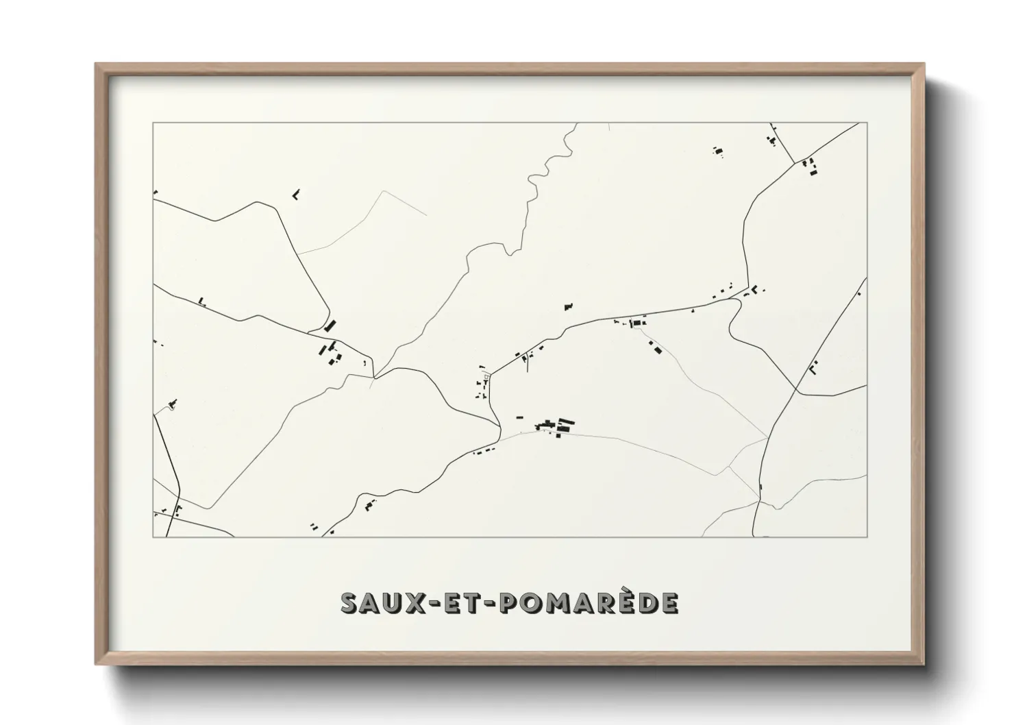 Une affiche de carte sur Saux-et-Pomarède