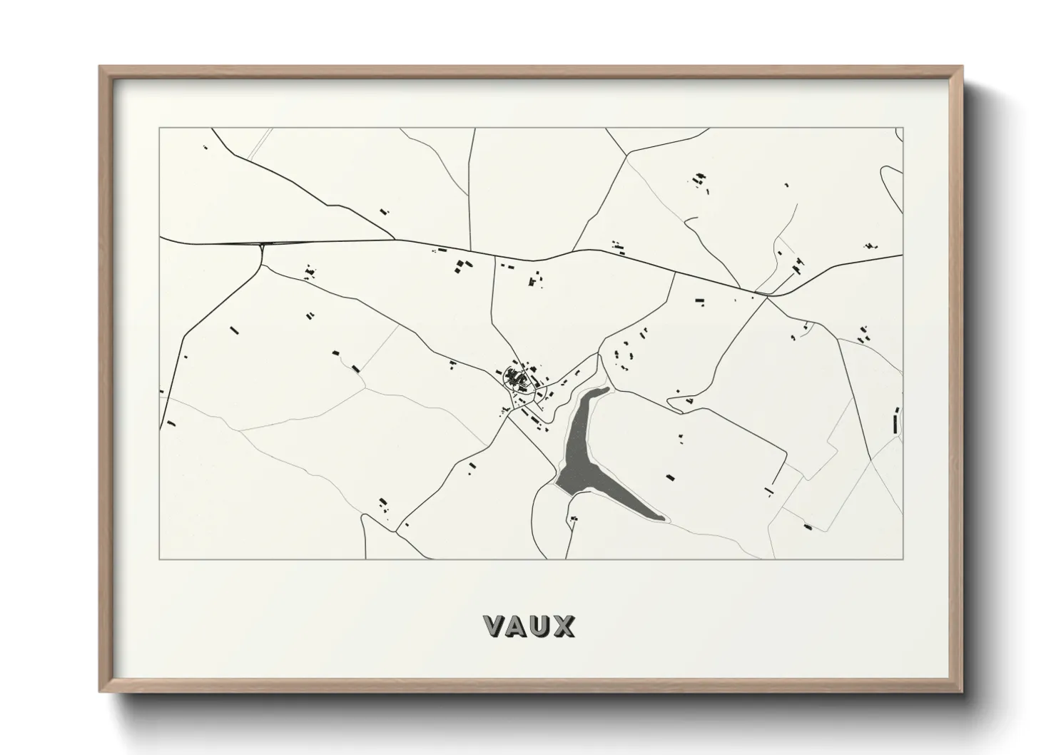 Une affiche de carte sur Vaux