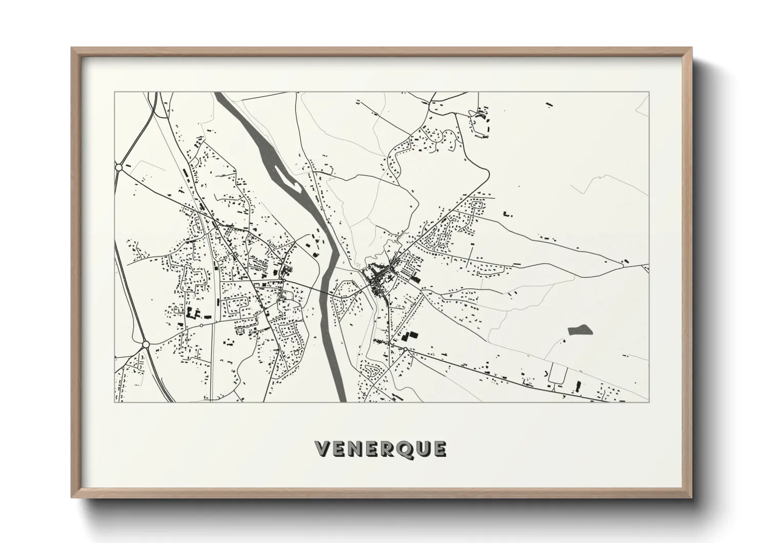 Une affiche de carte sur Venerque