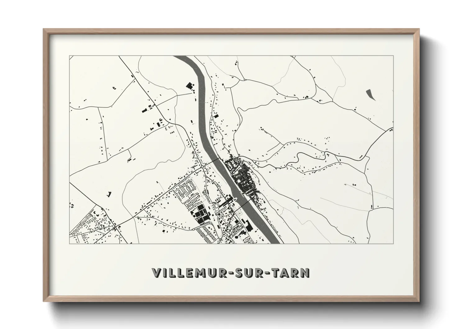 Une affiche de carte sur Villemur-sur-Tarn