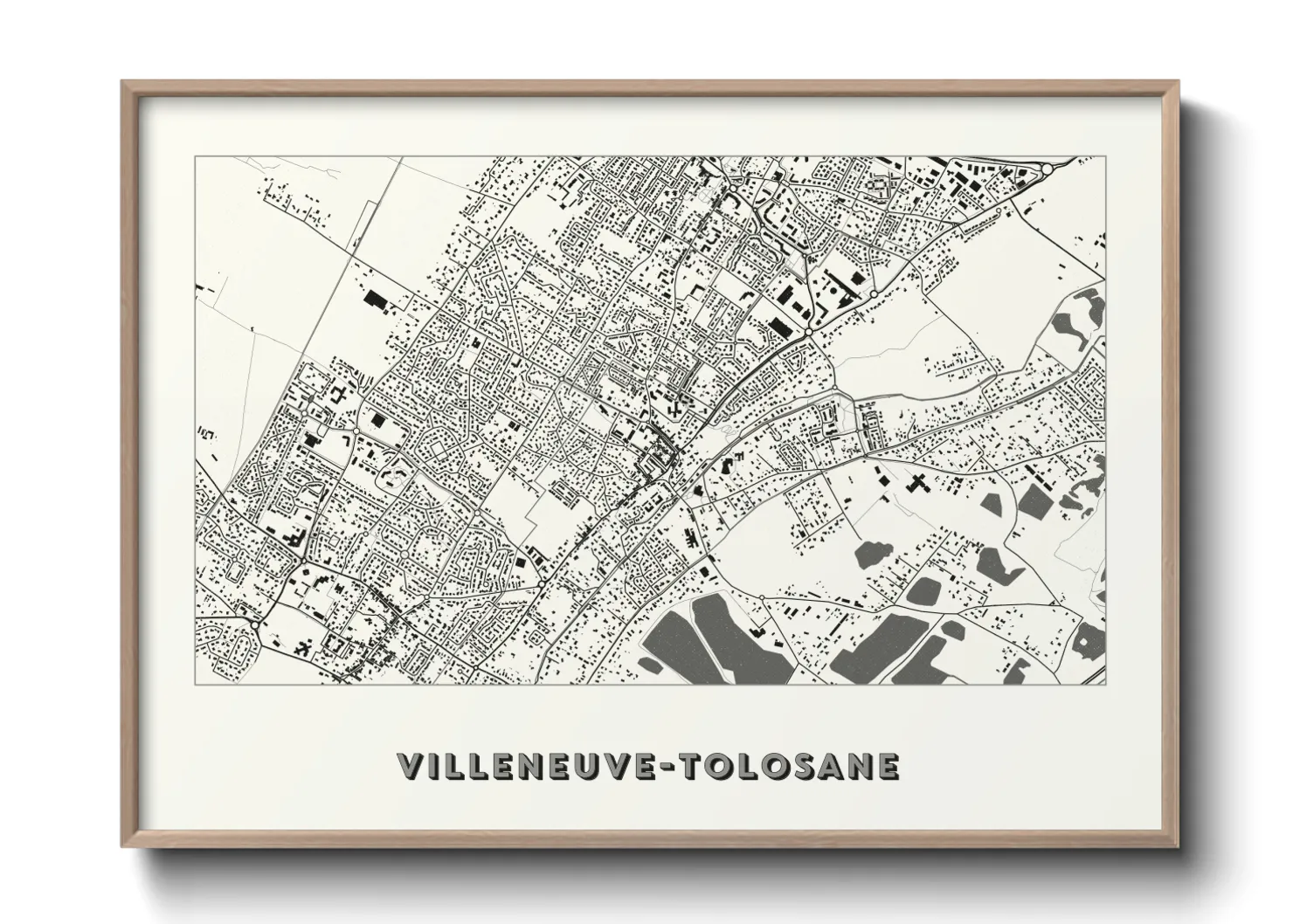 Une affiche de carte sur Villeneuve-Tolosane