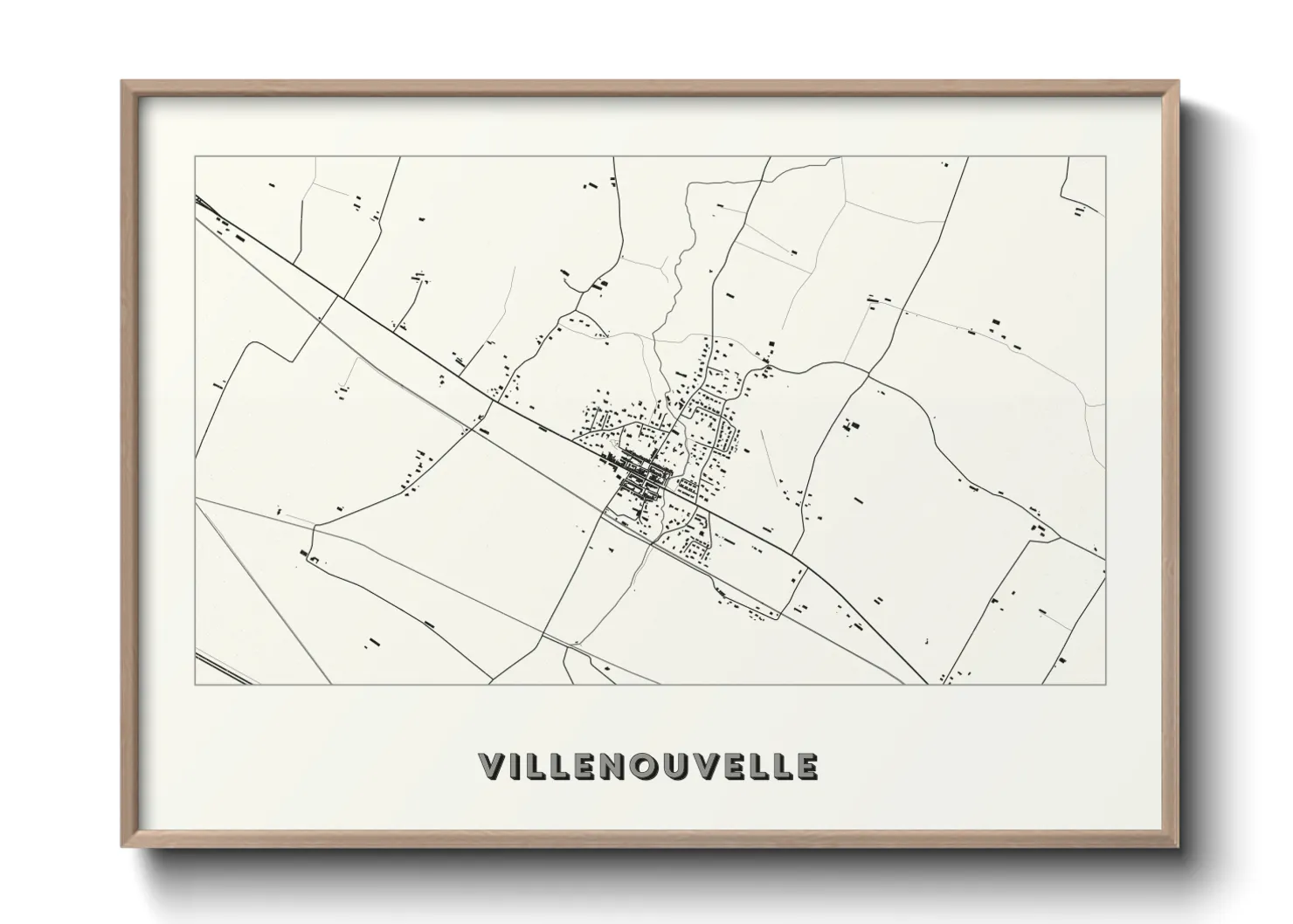 Une affiche de carte sur Villenouvelle
