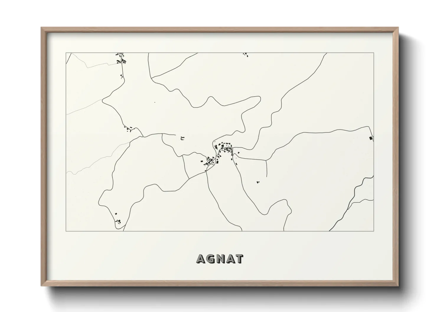 Une affiche de carte sur Agnat