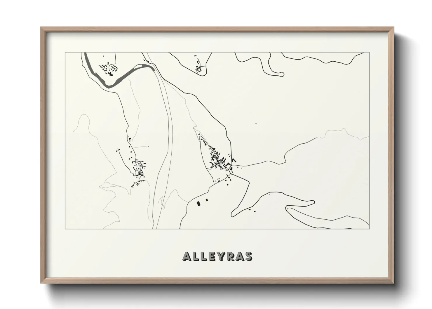 Une affiche de carte sur Alleyras