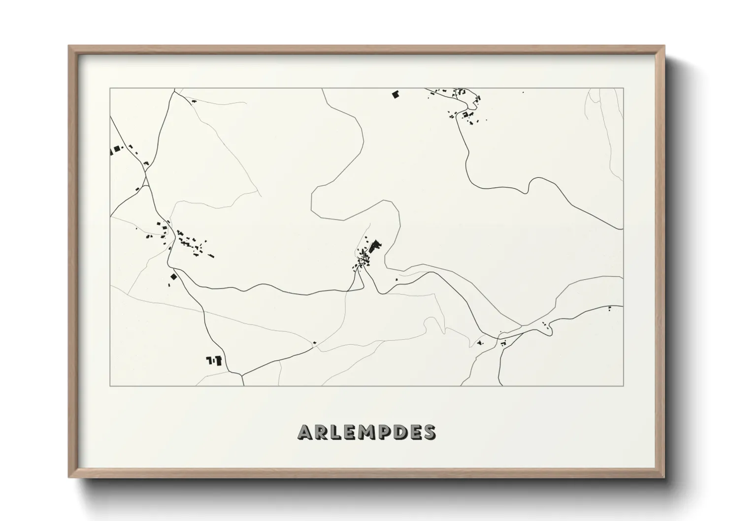 Une affiche de carte sur Arlempdes