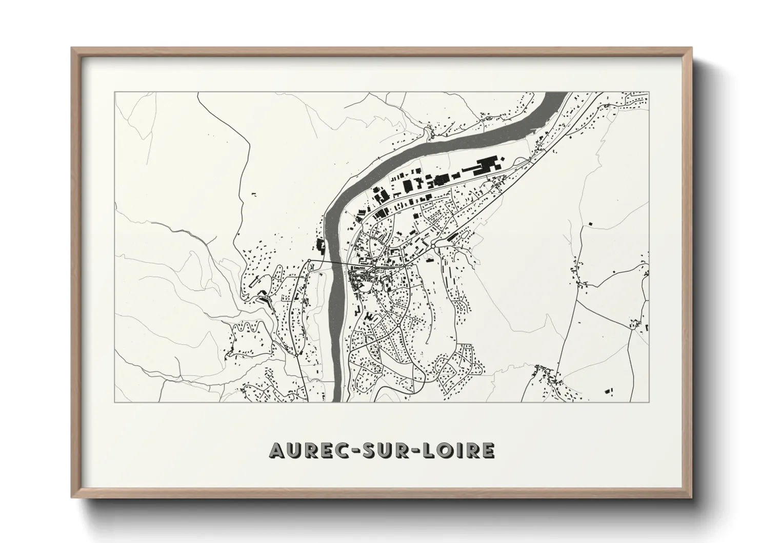 Une affiche de carte sur Aurec-sur-Loire