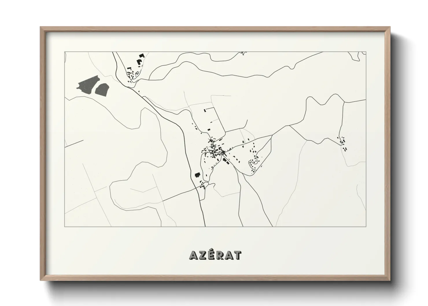 Une affiche de carte sur Azérat
