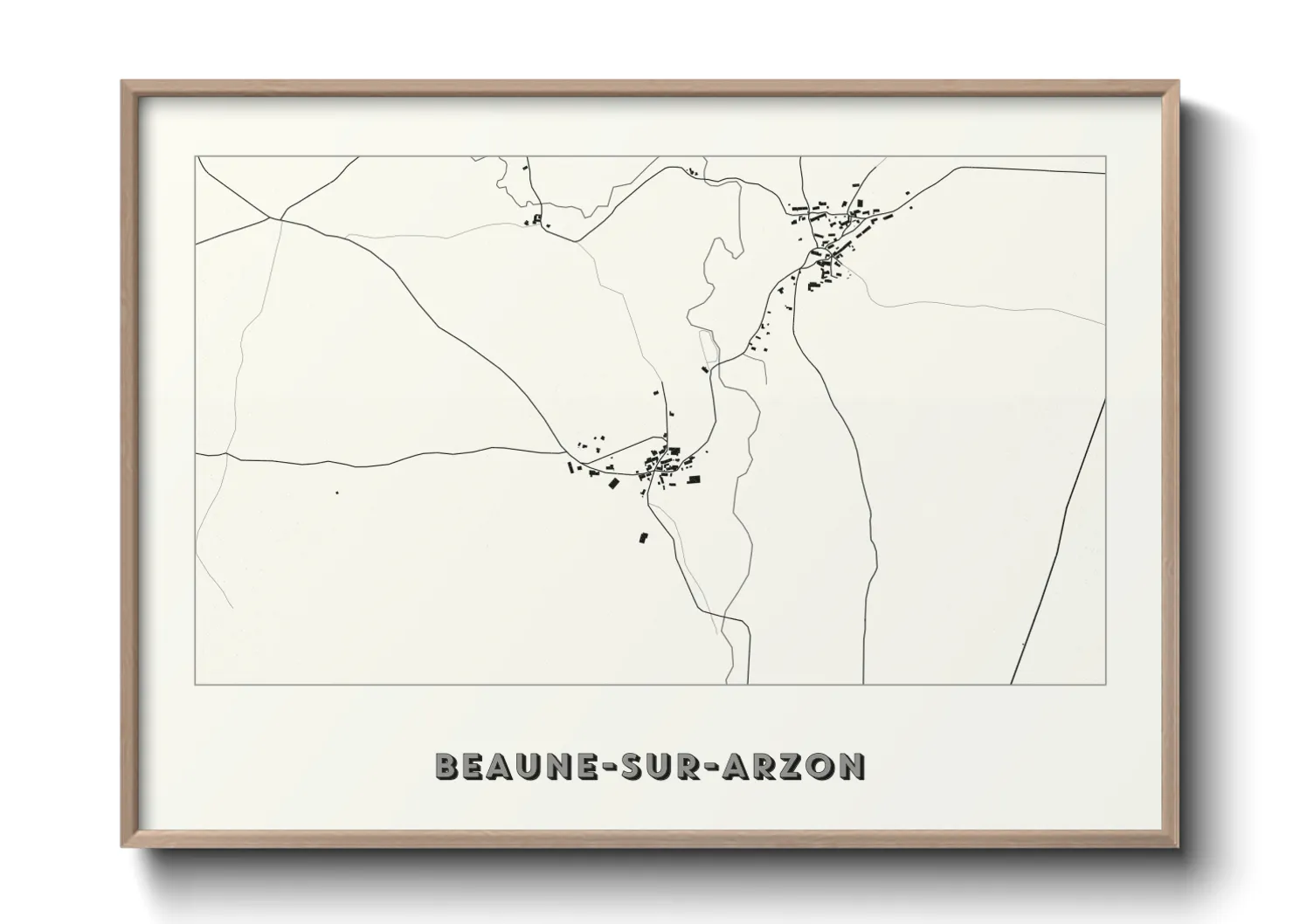 Une affiche de carte sur Beaune-sur-Arzon