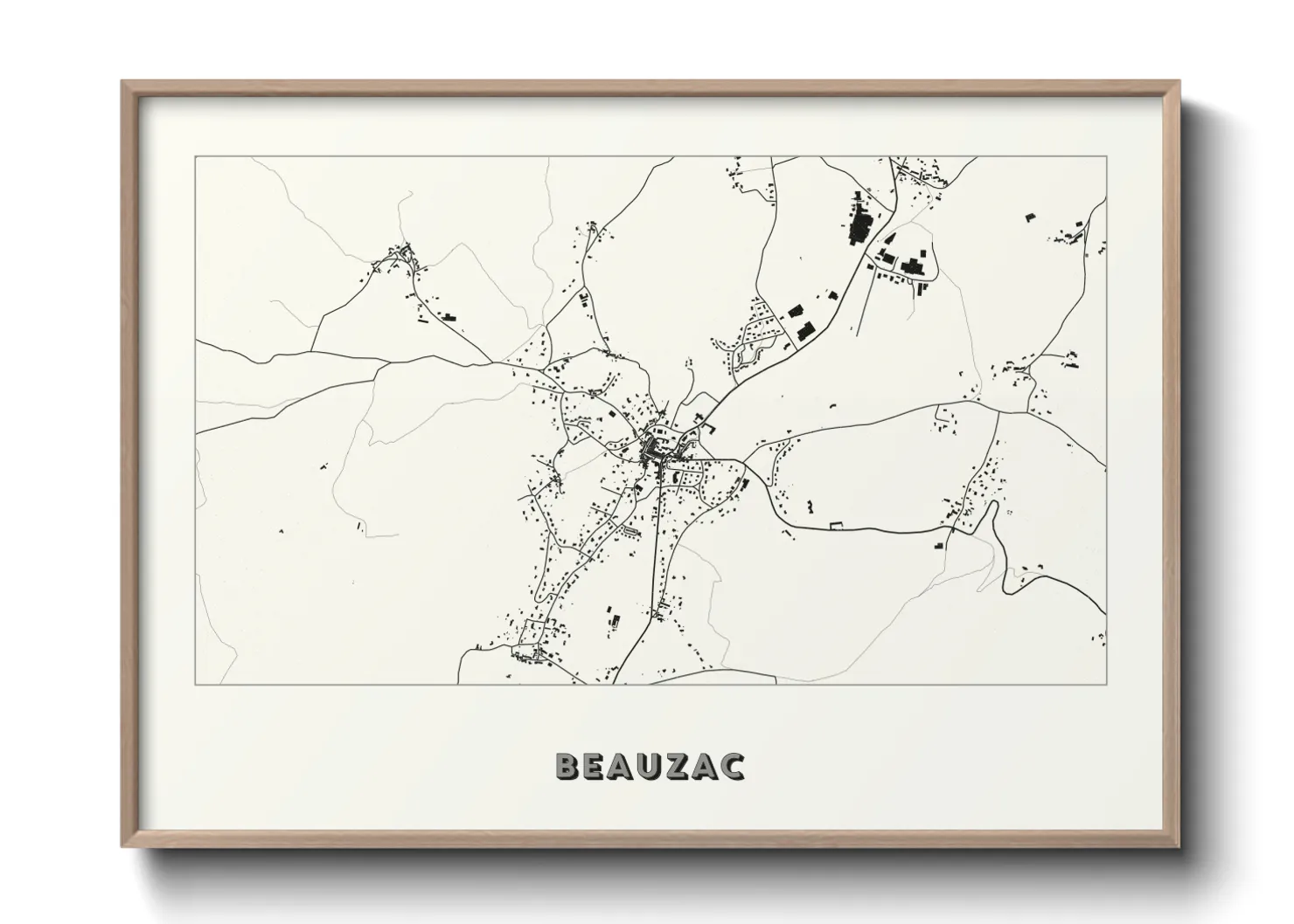Une affiche de carte sur Beauzac