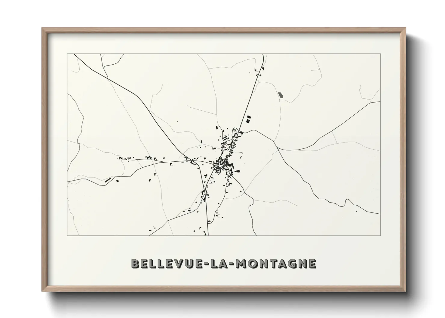 Une affiche de carte sur Bellevue-la-Montagne