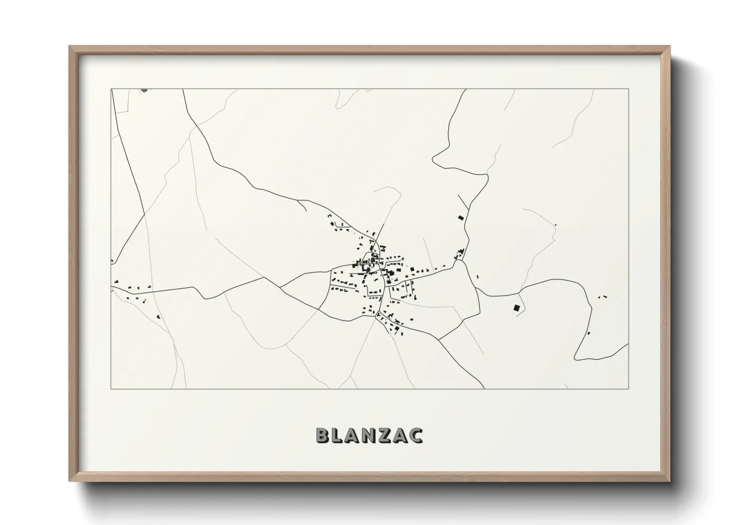 Une affiche de carte sur Blanzac