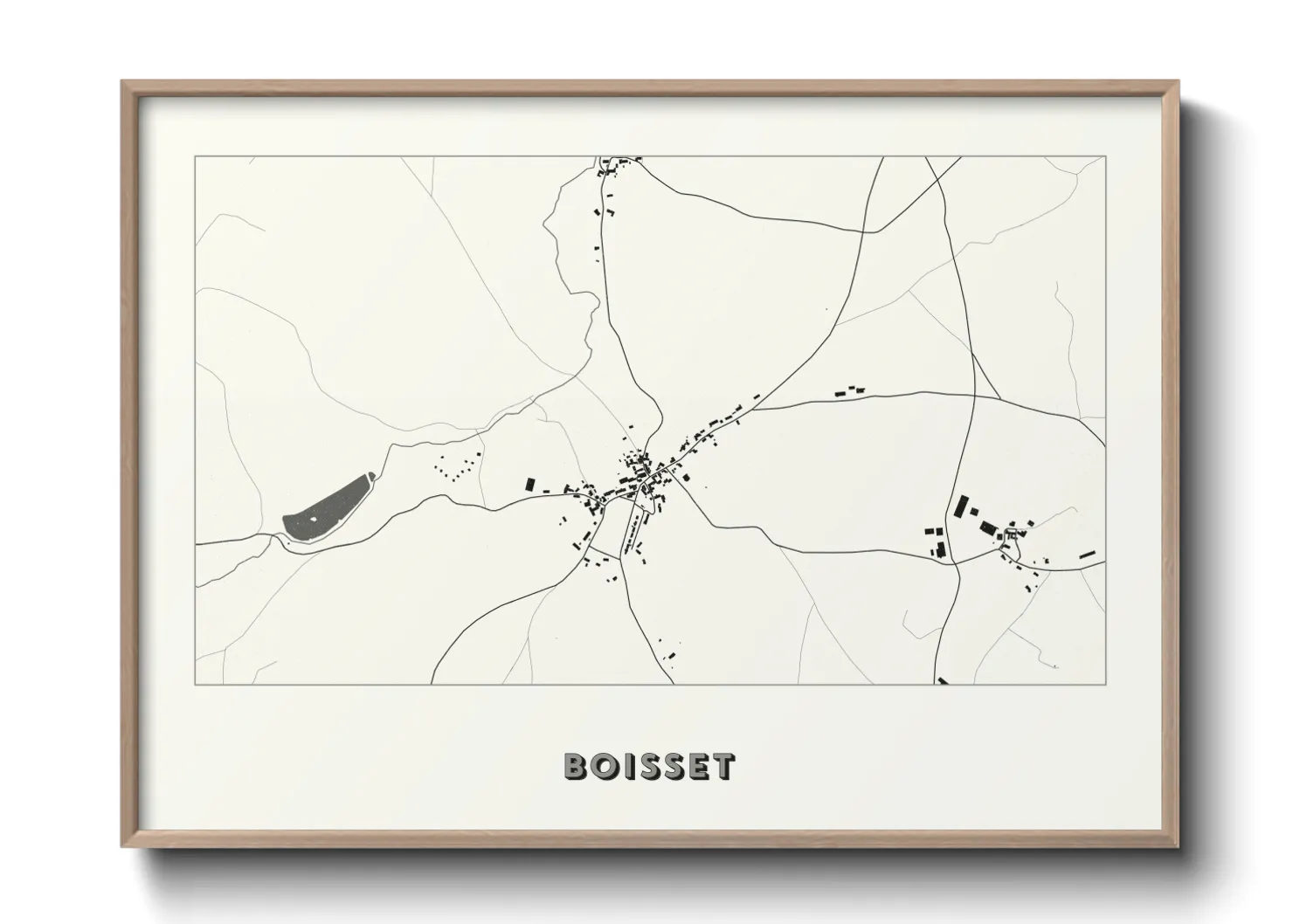 Une affiche de carte sur Boisset