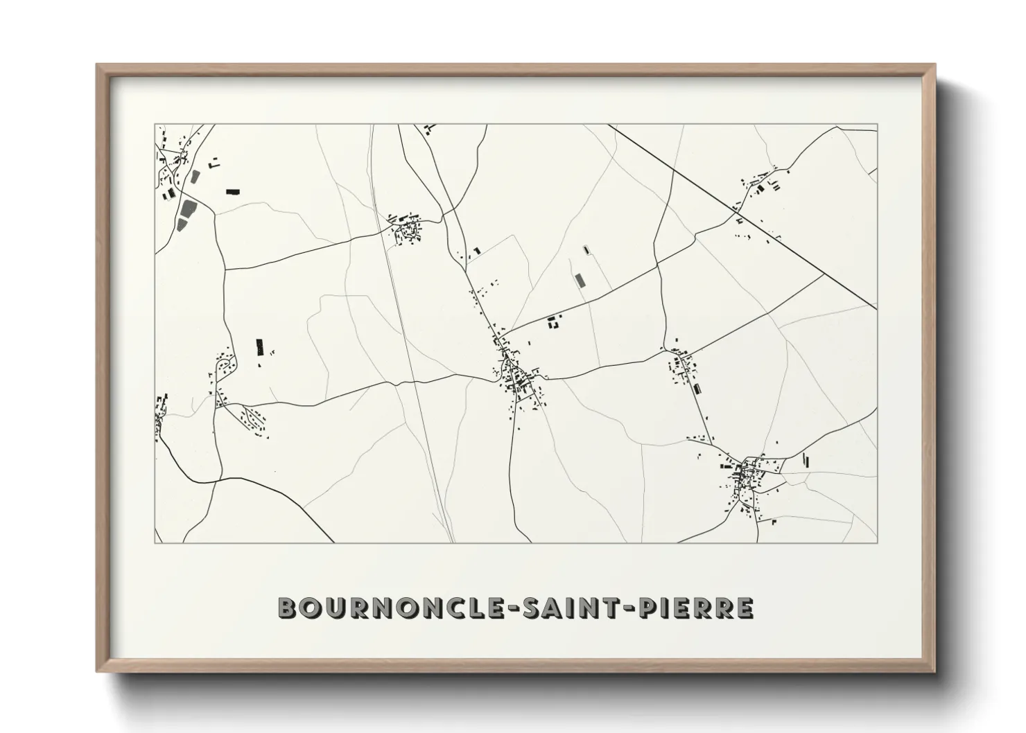 Une affiche de carte sur Bournoncle-Saint-Pierre