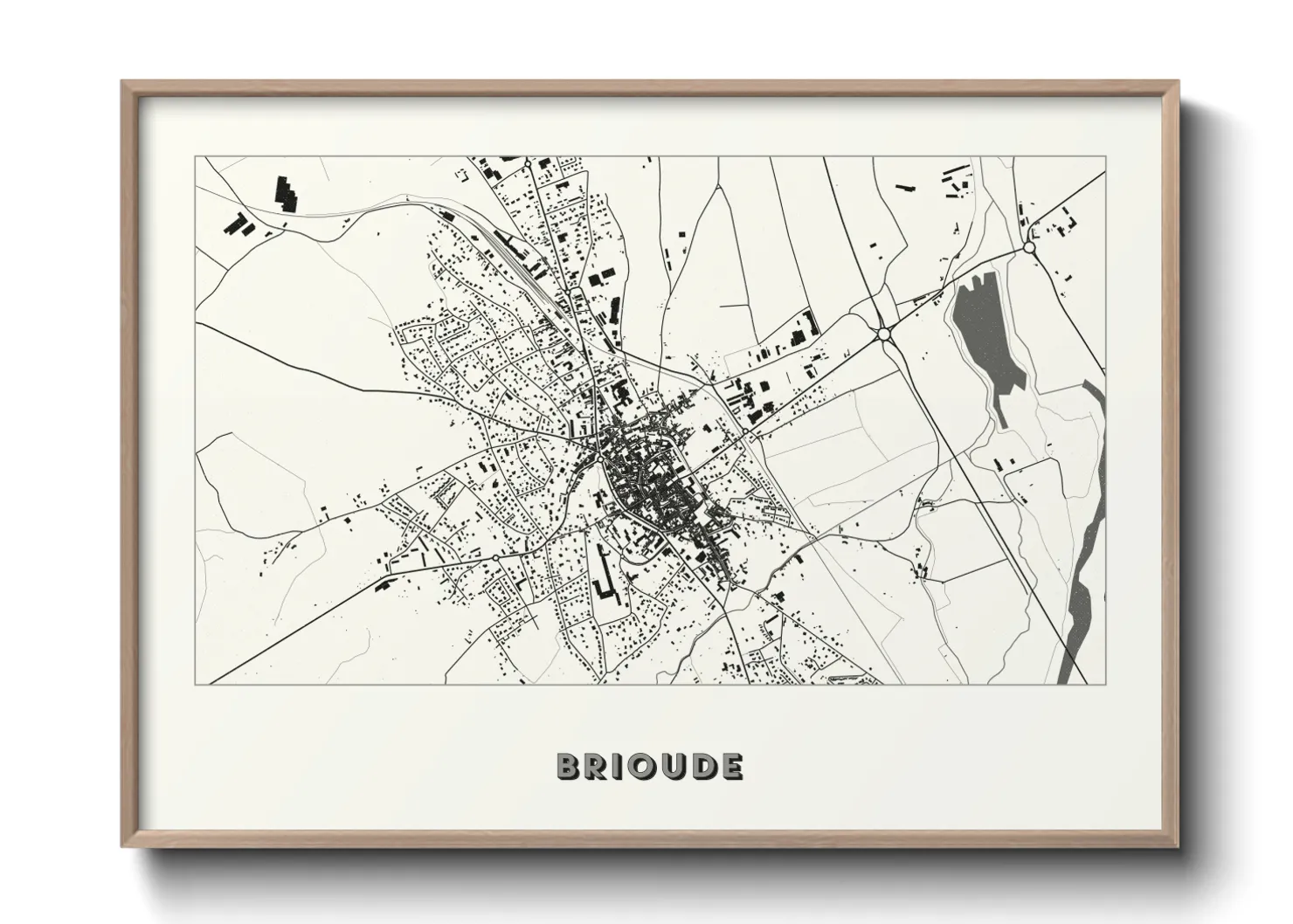 Une affiche de carte sur Brioude