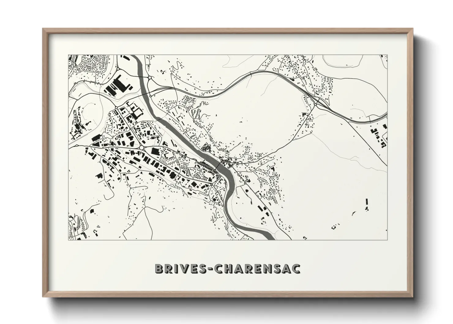 Une affiche de carte sur Brives-Charensac