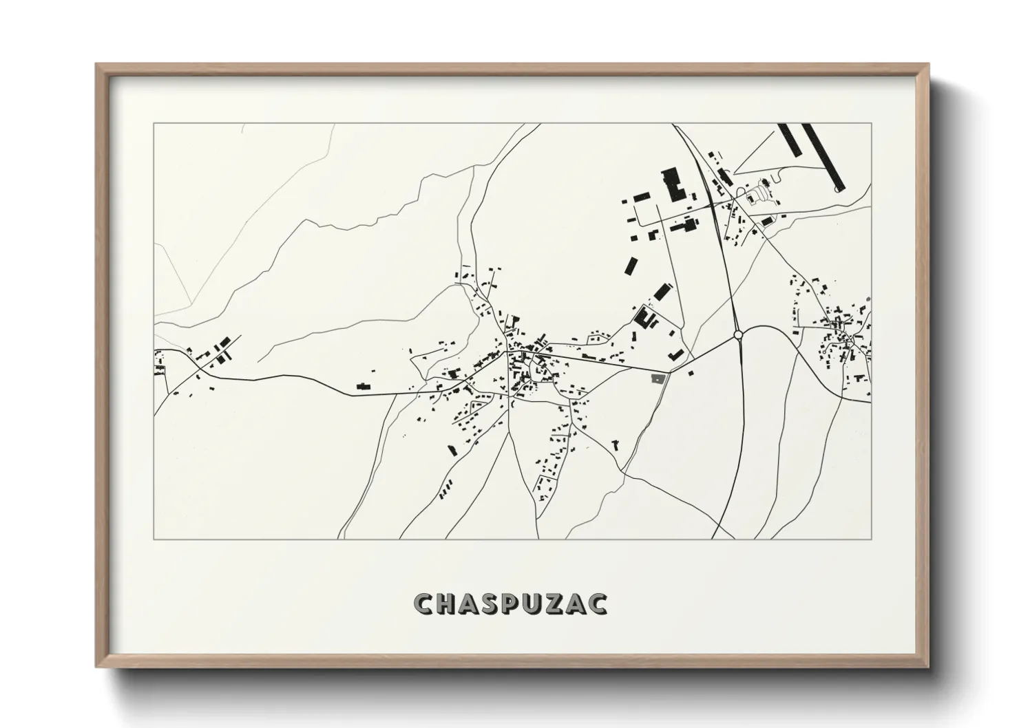 Une affiche de carte sur Chaspuzac