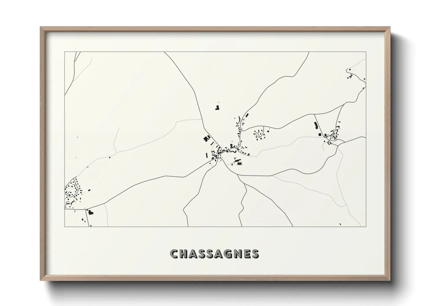 Une affiche de carte sur Chassagnes